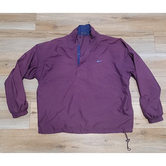 VTG Nike Golf F.I.T. Pullover Windbreaker Jacket Mens XL Burgundy Lightweight - Picture 1 of 7